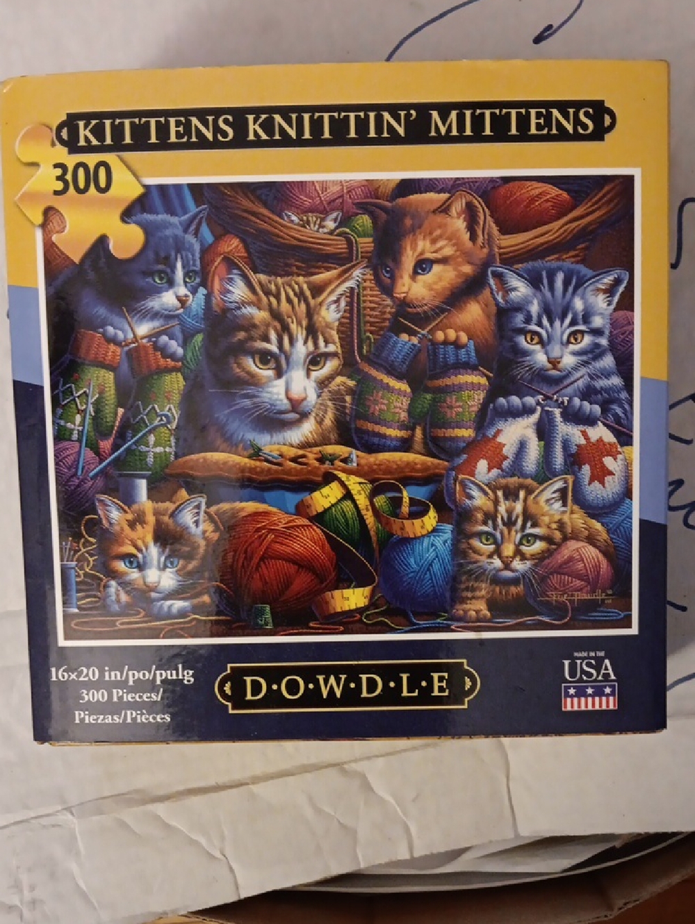 DOWDLE Kittens Knittin' Mittens 300-Piece Jigsaw Puzzle - Colorful